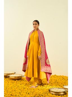 Sheetal Batra - Hot Pink Tilla Embroidery Dupatta