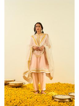 Sheetal Batra - Pink Short Kurta with Salwar and Dupatta (Set of 3)