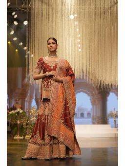 Sheetal Batra - Maroon Kurti with Sharara and Dupatta (Set of 3)