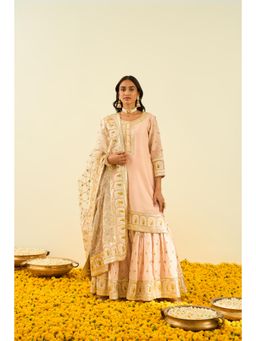 Sheetal Batra - Pink Kurta with Sharara and Dupatta (Set of 3)