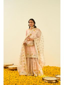 Sheetal Batra - Pink Kurta with Sharara and Dupatta (Set of 3)