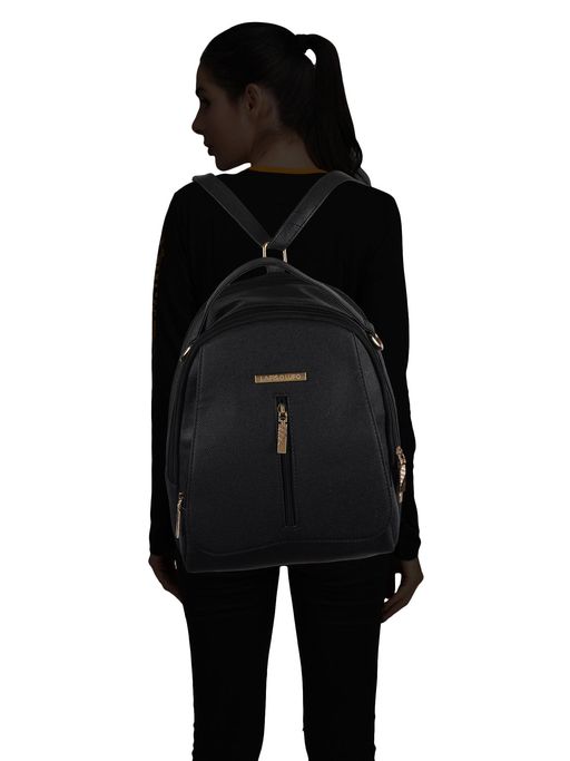 Buy Lapis O Lupo Black Solid-Plain Backpacks Online