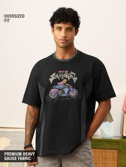 The Souled Store - Mens Cyber Bike Oversized T-Shirt