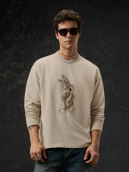 The Souled Store - Mens Bugs Bunny Minimalistic Oversized Full Sleeve T-Shirt