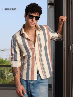 The Souled Store - Linen Topaz Mens Cotton Linen Shirt