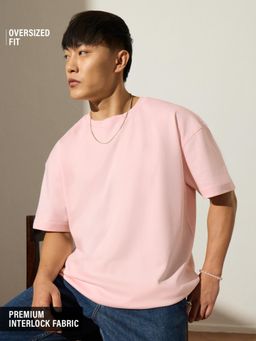 The Souled Store - Mens Pastel Pink Oversized T-Shirt