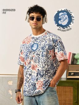 The Souled Store - Official Popeye Batik Mens Oversized T-Shirt