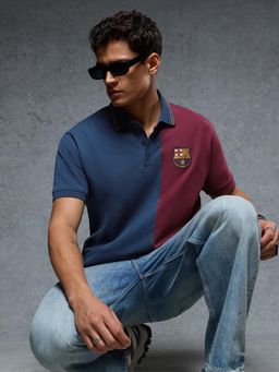 The Souled Store - Mens Official Fcb: Insignia Polo T-Shirt