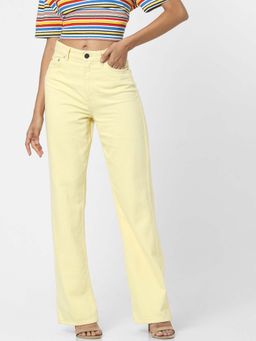 ONLY - Women Solid Yellow Jeans