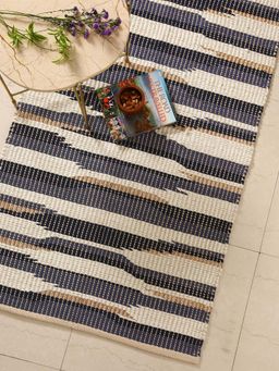 Revive Home - Blue and Off White Dari with Golden Details