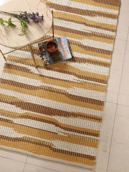 Revive Home - Yello and Off White Dari with Golden Details