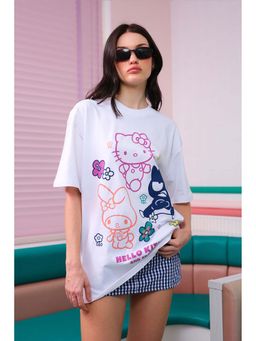 Bonkers Corner - Flower Girl Hello Kitty Oversized T-Shirt