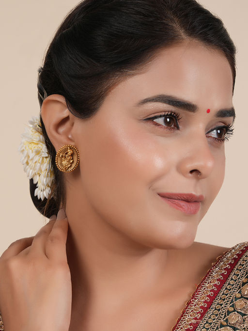 Buy Smars Jewelry Cute Antique Gold Lord Krishna Stud Earring Online