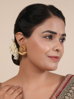 Smars Jewelry - Cute Peacock Gold Pearl Stud Earring