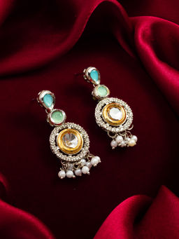 Aadita - Multi Silver Plated Alloy Drop Earrings