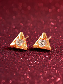 Aadita - White Gold Plated Brass Stud Earrings