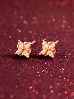 Aadita - White Gold Plated Brass Stud Earrings