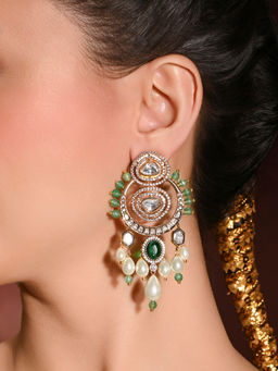 Joules By Radhika - Enlivened Green Dangler Earrings