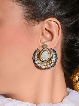 Joules By Radhika - Classy Blue Stud Earrings