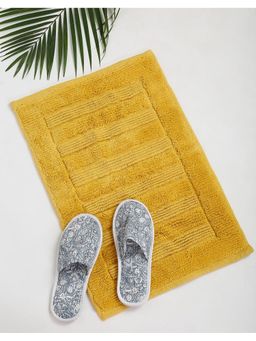 Fabindia - Yellow Sikri Cotton Hand Woven Bath Mat - 1480 GSM