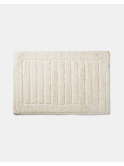 Fabindia - White Cotton Hand Woven Bath Mat - 1380 GSM