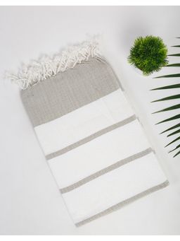 Fabindia - Beige Honeycomb Cotton Large Towel - 230 GSM (L)
