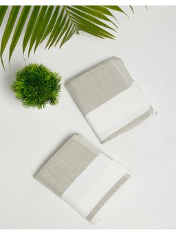 Fabindia - Beige Honeycomb Cotton Towel - 230-GSM (Pack of 2) (M)