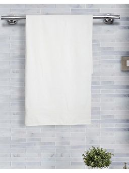 Fabindia - White Sancha Pile Cotton Medium Towel - 500 GSM