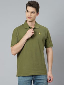 Beverly Hills Polo Club - Core Plaited Collar And Cuff Green Polo T-shirt