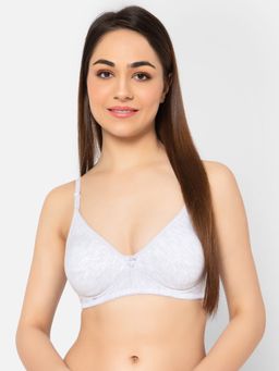 Clovia - Lightly Padded Non-Wired Full Cup Multiway T-Shirt Bra In Grey Melange - Cotton Rich