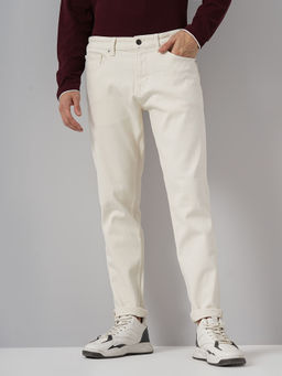 CELIO - Men Beige Solid Slim Fit Cotton Coloured Denim Jeans