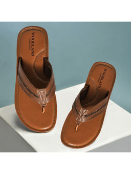 WOODLAND - Mens Tan Solid Sandals