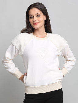 SHAYE - White Long Sleeves Sweatshirt