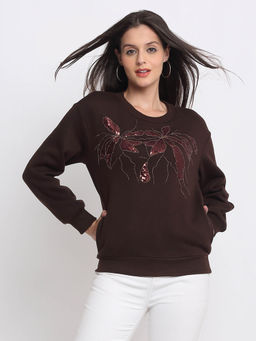 SHAYE - Brown Long Sleeves Sweatshirt