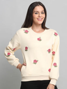 SHAYE - Ivory Round Neck Sweatshirt