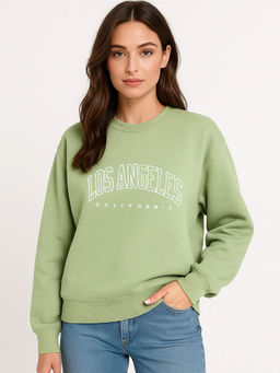 Oh Rare - Green Typography Regular Fit Sweatshirt
