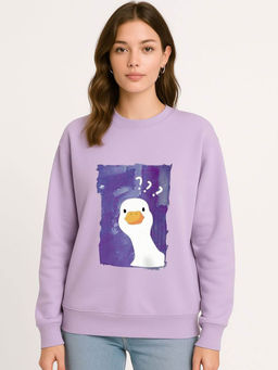 Oh Rare - Lavender Graphic Regular Fit Sweatshirt