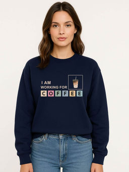Oh Rare - Navy Blue Typography Full Sleeves Sweatshirt