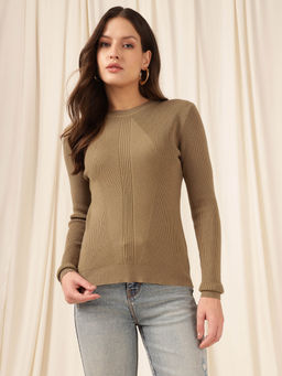 Xpose - Beige Full Sleeves Sweatshirt