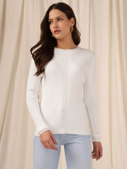 Xpose - White Full Sleeves Sweatshirt