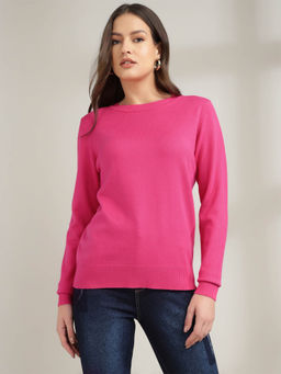Xpose - Pink Crew Neck Pullover Sweater