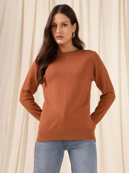 Xpose - Rust Crew Neck Pullover Sweater