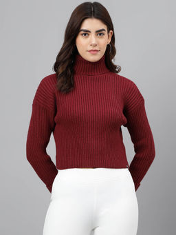 Xpose - Maroon Turtle Neck Pullover Sweater
