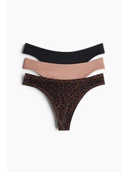 H&M - Women Multi-Color 3-Pack Microfibre Thong Briefs