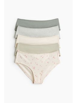 H&M - Women Multi-Color 5-Pack Cotton Hipster Briefs