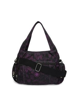 Baomi - CRINKLE Range Black & Purple Color Soft Case Nylon Handbag