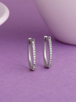 GIVA - 925 Sterling Silver Zircon Twinkling Hoop Earrings for women(One Size)