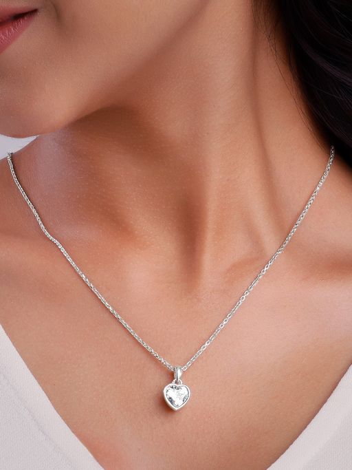 GIVA 925 Sterling Silver Coeur Pendant with Box Chain for women(ADJUSTABLE)