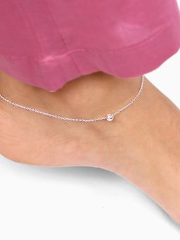 GIVA - Sterling Silver Minimal Bead Anklet
