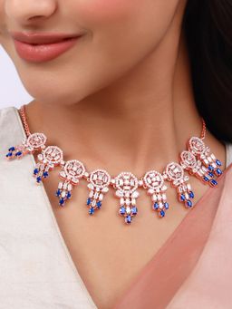 GIVA - Sterling Silver Rose Gold Bluestone Alley Earrings for Womens and Girls